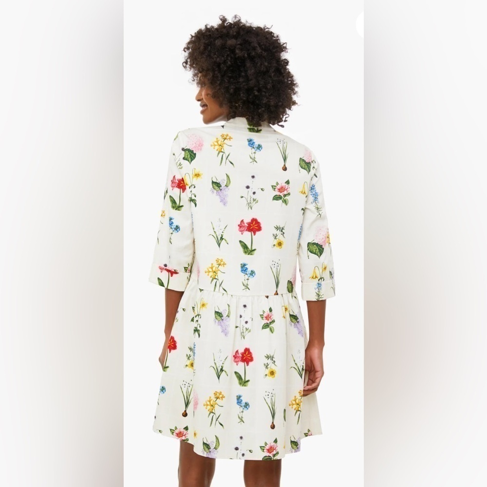 ❌SOLD❌Tuckernuck Royal Shirt Dress. Fresh Buds floral print. 3/4 sleeve. Size S. - Picture 6 of 10